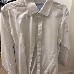 Harry Rosen Men's White Dress Shirt - Tailored Spread Collar